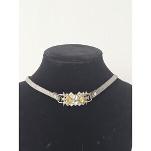 Chloe + Isabel Faux Leather Adjustable Necklace Rhinestone Gem Choker